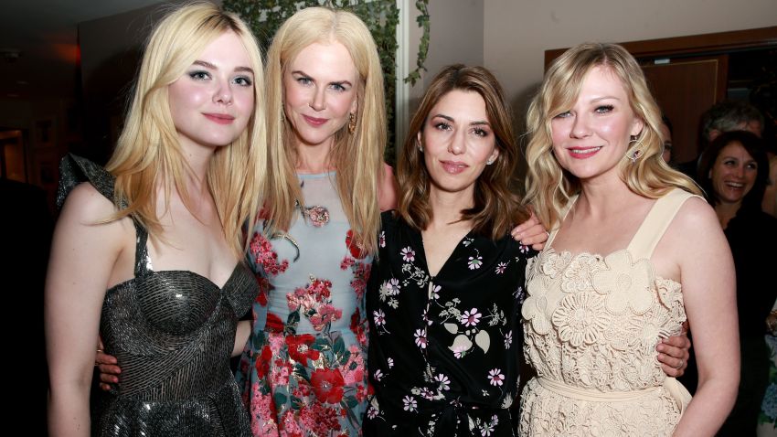 LOS ANGELES, CA - JUNE 12:  (L-R) Actors Elle Fanning, Nicole Kidman, director Sofia Coppola and actor Kirsten Dunst attend the after party for the premiere of Focus Features' "The Beguiled" at Sunset Tower Hotel on June 12, 2017 in Los Angeles, California.  (Photo by Rich Fury/Getty Images)