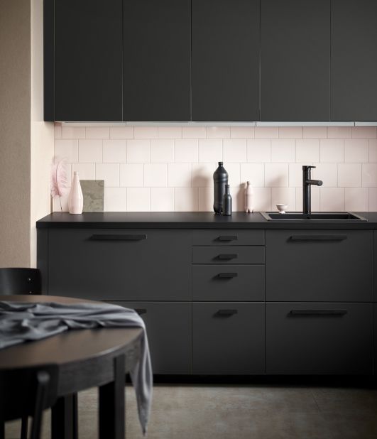 Earlier this year, Swedish design studio Form Us With Love designed the Kungsbacka kitchen for Ikea using a specially made recycled plastic. 