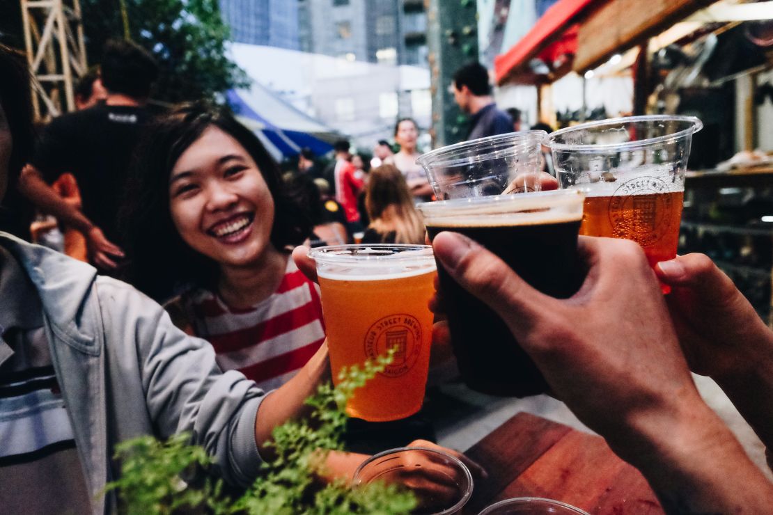 Pasteur Street Brewing Company draws a crowd. 