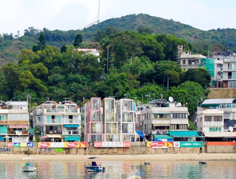 Here, the designers have envisaged their project on one of Hong Kong's smaller, low-rise islands.