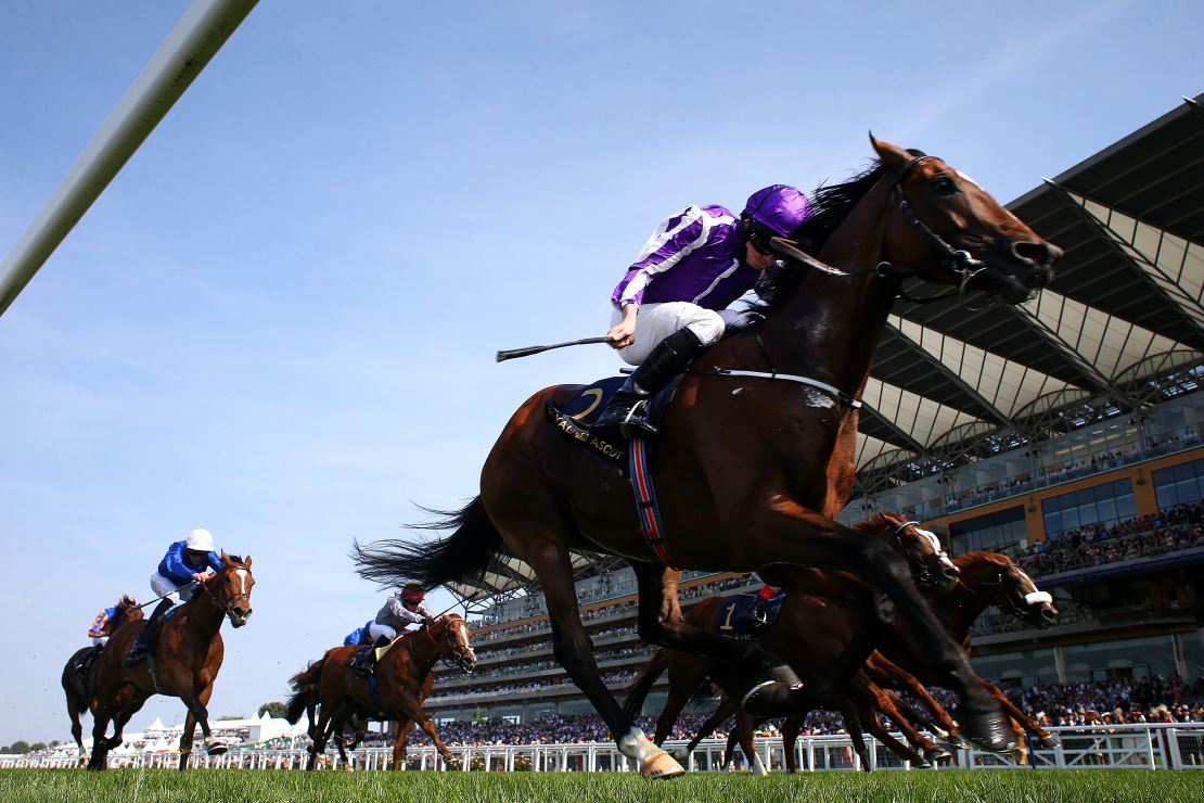Jockey Ryan Moore rode Hghland Reel to victory in the feature Prince of Wales' Stakes.