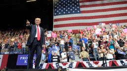 President Donald Trump arrives on stage to speak at the U.S. Cellular Center in Cedar Rapids, Iowa, Wednesday, June 21, 2017. This is Trump's first visit to Iowa since the election. (AP Photo/Susan Walsh)