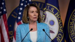 WASHINGTON, DC - JUNE 15:  House Minority Leader Nancy Pelosi (D-CA) speaks during her weekly news conference on Capitol Hill on June 15, 2017 in Washington, DC. Pelosi fielded questions about the congressional baseball shooting and healthcare.  (Photo by Tasos Katopodis/Getty Images)