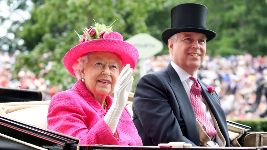 Queen Elizabeth II and Prince Andrew, Duke of York attend Royal Ascot 2017 at Ascot Racecourse on June 22, 2017 in Ascot, England.