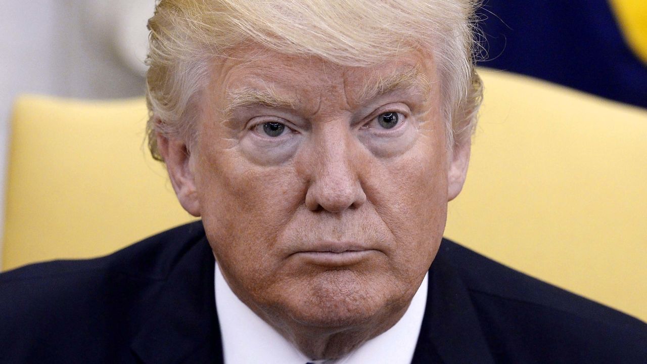 WASHINGTON, DC - JUNE 20:  US President Donald Trump looks on during a meeting with President Petro Poroshenko of Ukraine in the Oval Office of the White House on June 20, 2017 in Washington, DC. (Photo by Olivier Douliery-Pool/Getty Images)