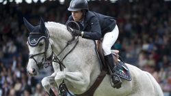 US American Laura Kraut on Cedric clears an obstacle during the North Rhine Westphalia jumping prize at the CHIO World Equestrian Festival in Aachen on July 6, 2012.  Kraut took third place. The CHIO, the last major equestrian event before the London Olympics, takes place from 03 to 08 July AFP PHOTO / JOHN MACDOUGALL        (Photo credit should read JOHN MACDOUGALL/AFP/GettyImages)
