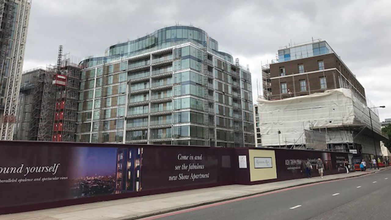 The Kensington Row development seen from Warwick Road.
