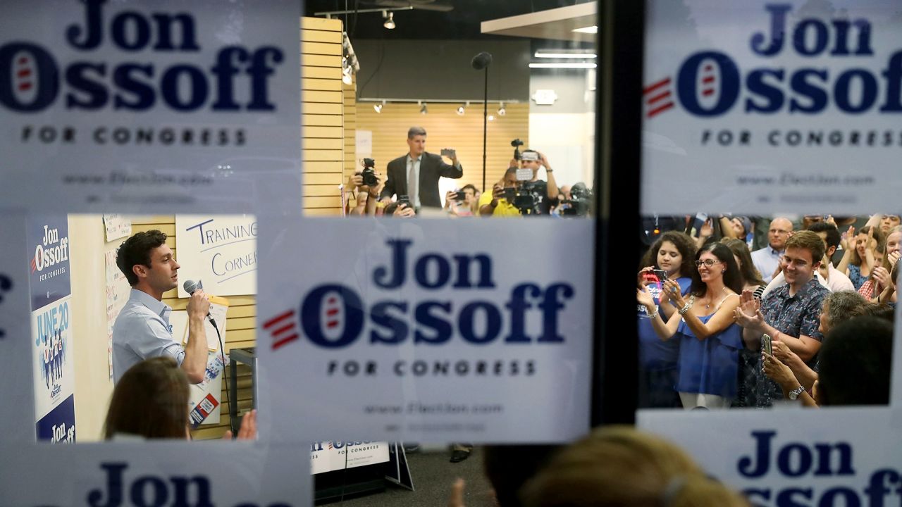 Democrat Jon Ossoff speaks to supporters in Roswell, Georgia, on Monday, June 19.<a href="http://www.cnn.com/2017/06/20/politics/georgia-house-results-ossoff-handel/index.html" target="_blank"> The congressional candidate lost a special election</a> to Karen Handel the next day.