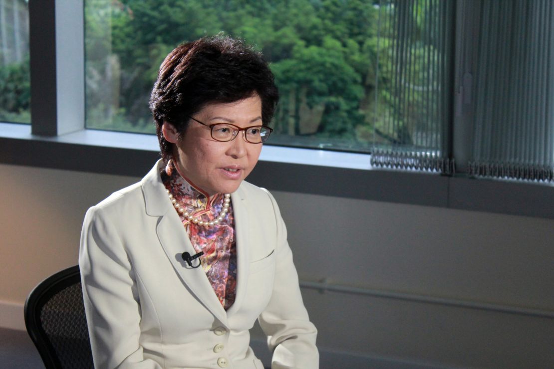 Incoming Hong Kong Chief Executive Carrie Lam speaks to CNN in Central on 22 June 2017.