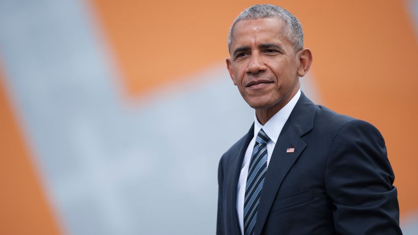 BERLIN, GERMANY - MAY 25: Former President of the United States of America Barack Obama after a discussion about democracy at Church Congress on May 25, 2017 in Berlin, Germany. Up to 200,000 faithful are expected to attend the five-day congress in Berlin and Wittenberg that this year is celebrating the 500th anniversary of the Reformation. (Photo by Steffi Loos/Getty Images)