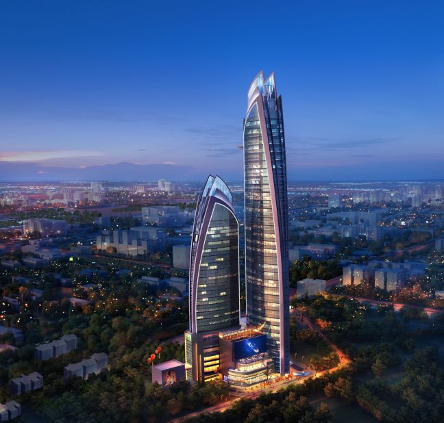 The Pinnacle in Nairobi, Kenya, will be the tallest skyscraper in Africa when it is completed in 2019. The larger of twin glass-facade towers will be 300-meters tall. 