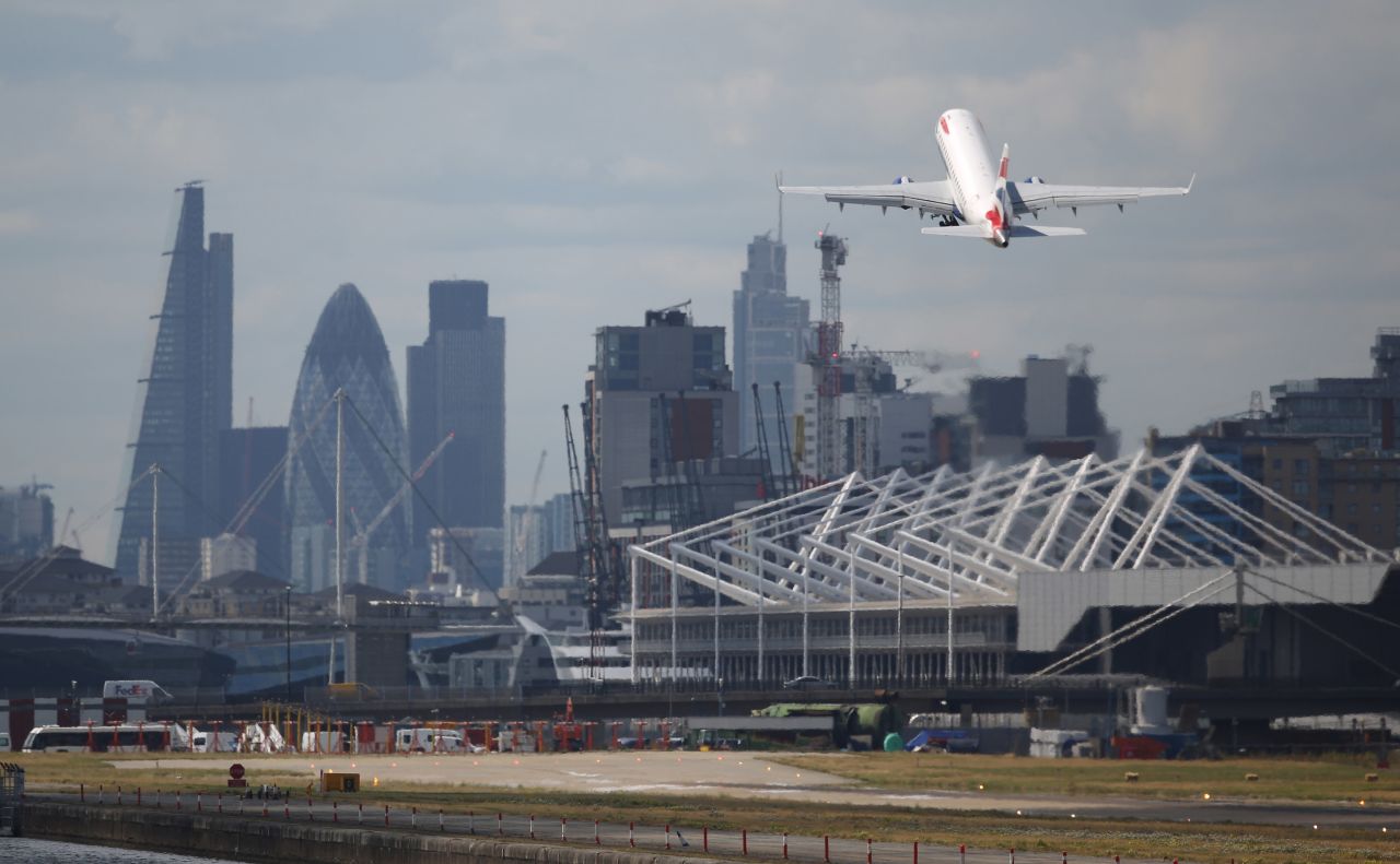 London City airport is just a few miles from the city center.