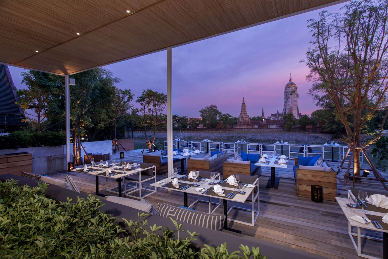 Ayutthaya's top boutique stay, Sala offers stunning views of the Wat Phutthaisawan temple across the river. 