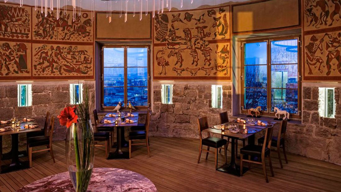 <strong>Ljubljana's best restaurants: </strong>The decor of the circular Strelec Restaurant has a medieval theme without being kitschy -- picture fur throws, stone walls, tapestries and a spiral staircase.