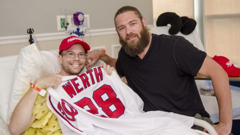 Matt Mika received a visit from Washington Nationals outfielder Jayson Werth on June 23.