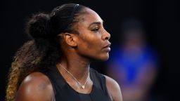 Serena Williams of the United States looks on in her Women's Singles Final match against Venus Williams of the United States on day 13 of the 2017 Australian Open at Melbourne Park on January 28, 2017 in Melbourne, Australia.  