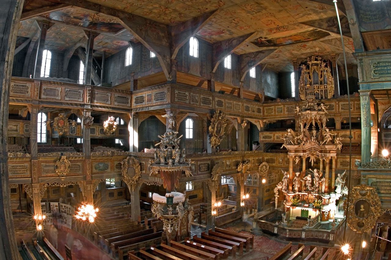 <strong>Church of Peace, Swidnica: </strong>The largest timber-framed churches in Europe, the Churches of Peace have impressive interiors with Baroque ornaments and splendid altars.  