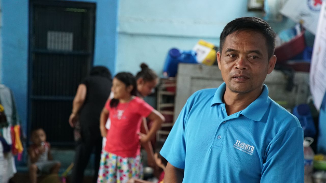 Isabelo Holes took his family to an evacuaton center amid fears the ISIS would attack the campus where he works.