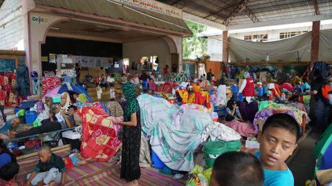 Over 1,000 people, mainly Muslims, have made the camp in Barangay Maria Christina their temporary home. 