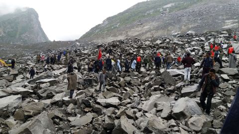 The landslide covered homes and left dozens missing. 