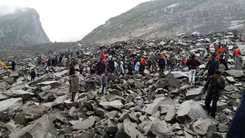 The landslide covered homes and left dozens missing.