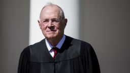 U.S. Supreme Court Associate Justice Anthony Kennedy is seen during a ceremony in the Rose Garden at the White House April 10, 2017 in Washington, DC. 