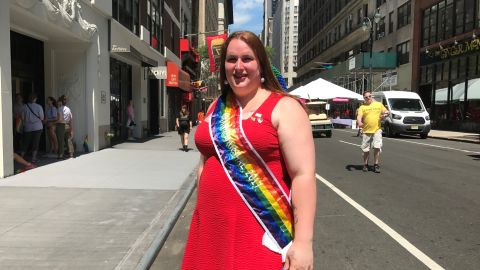 Brooke Guinan, a transgender woman and FDNY firefighter, was an NYC Pride Parade grand marshal.