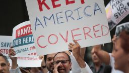 CHICAGO, IL - JUNE 22:  Demonstrators protest changes to the Affordable Care Act  on June 22, 2017 in Chicago, Illinois. Senate Republican's unveiled their revised health-care bill in Washington today, after fine tuning it in behind closed doors.  