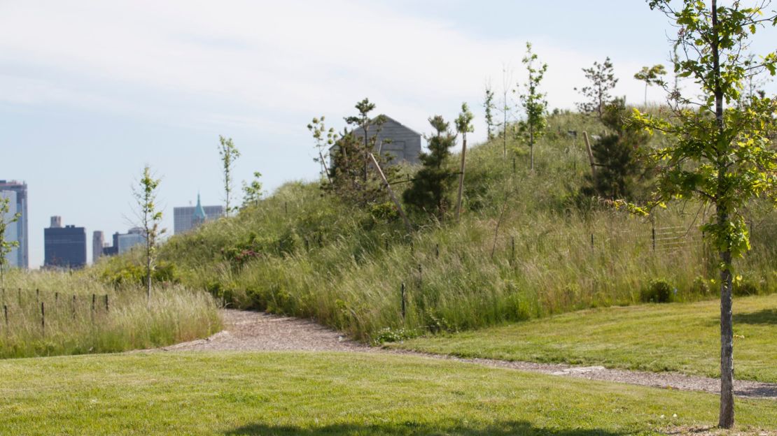 Discovery Hill  on Governors Island features artist Rachel Whiteread's, "Cabin."