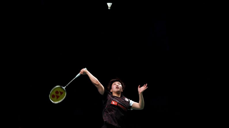 Japanese badminton player Akane Yamaguchi hits a return during the Australian Open final on Sunday, June 25. Yamaguchi lost to Nozomi Okuhara.