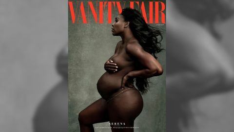 The pregnant Williams has posed naked for Vanity Fair.