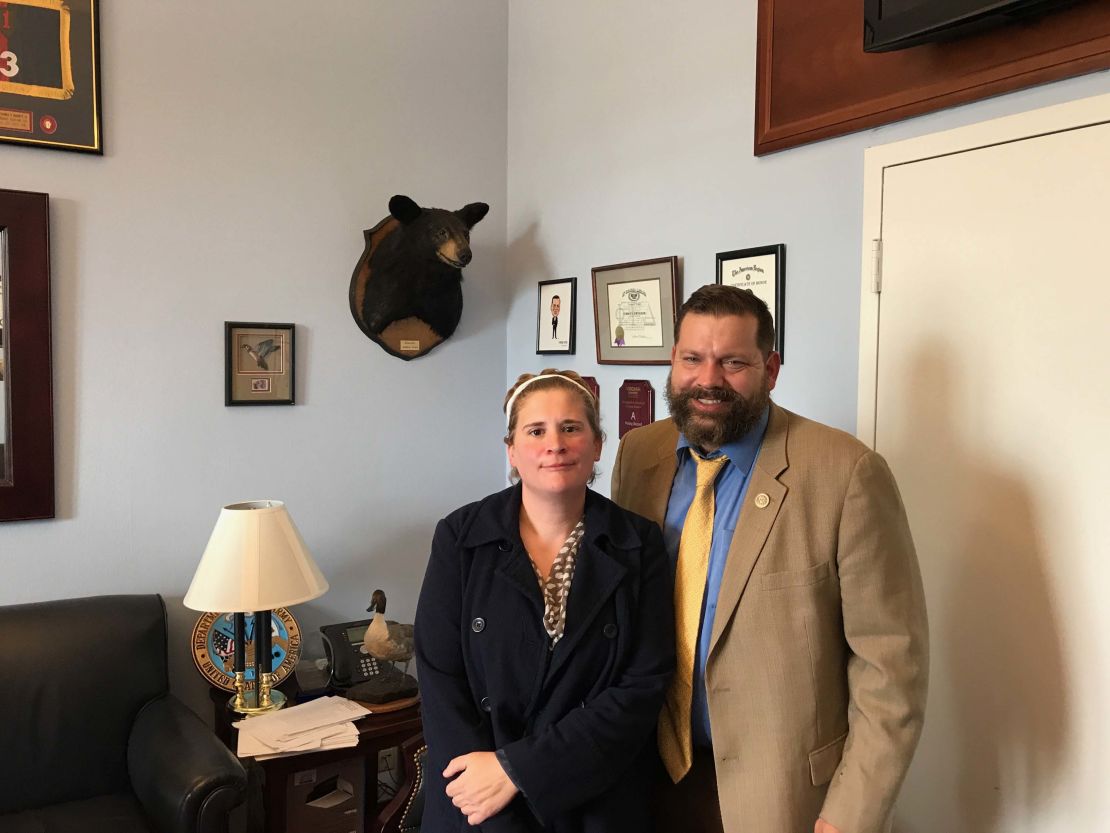 Rebecca Wood with Virginia Rep. Tom Garrett, a Republican.