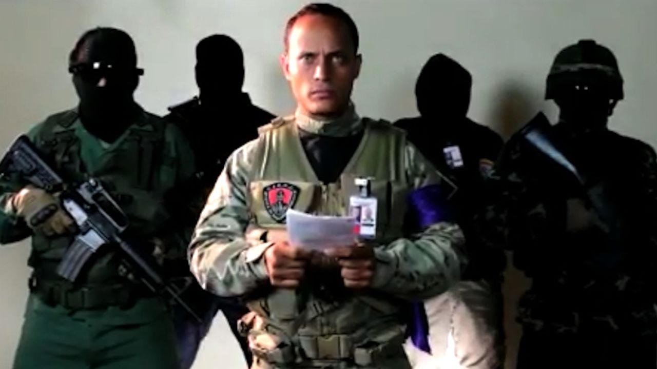 The pilot of the helicopter, Oscar Perez, in a video message posted online.