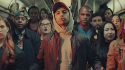 Riz MC in a scene from the video for "Immigrants (We Get the Job Done)" from "The Hamilton Mixtape."