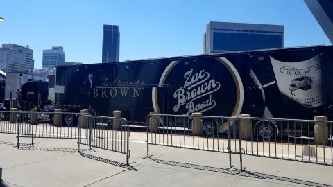 Zac Brown Band's truck, Cookie, parked outside of Philips Arena on Wednesday.