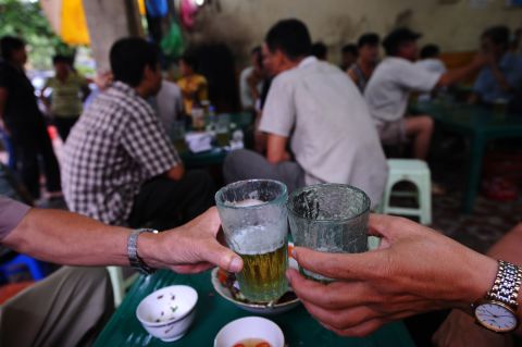 The usual nightlife scene in Vietnam revolves around drinking Bia Hoi -- most commonly consumed street-side on tiny plastic stools. At 30 cents a pint, it's a light and easy choice with just 3% alcohol content.