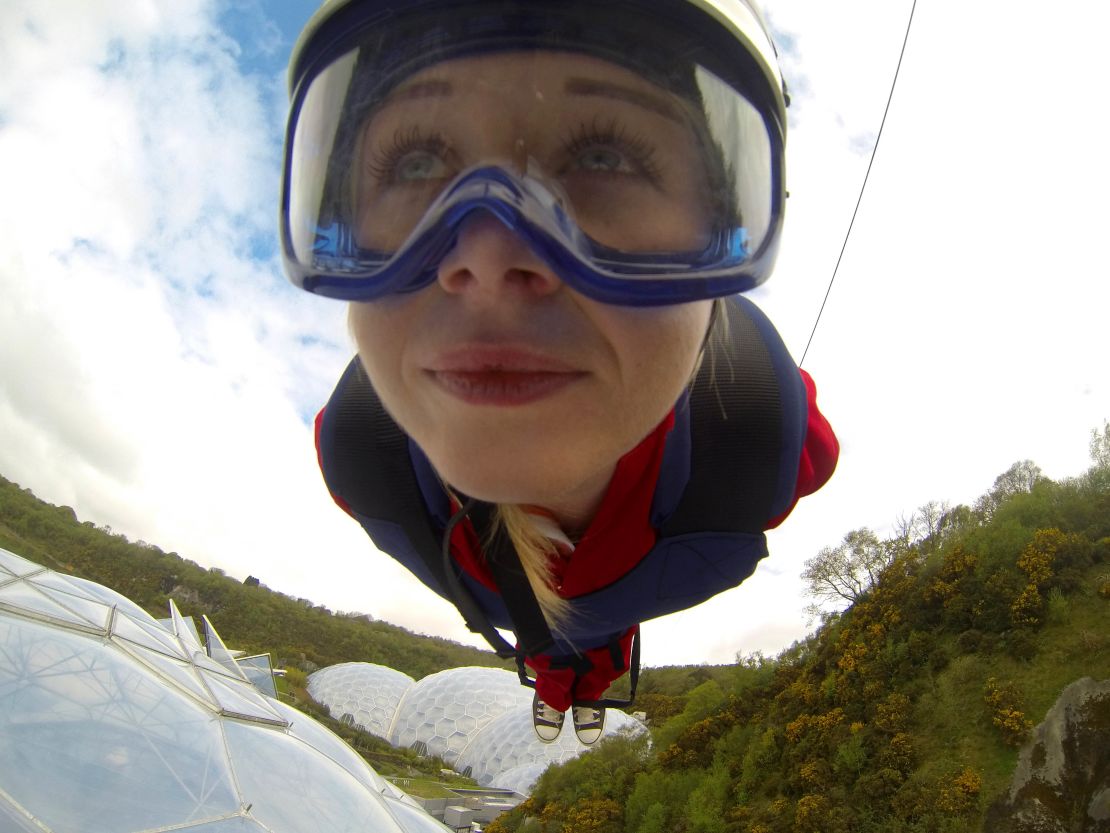 Thrill seekers at the Eden Project can plummet across Cornwall at 50 mph.