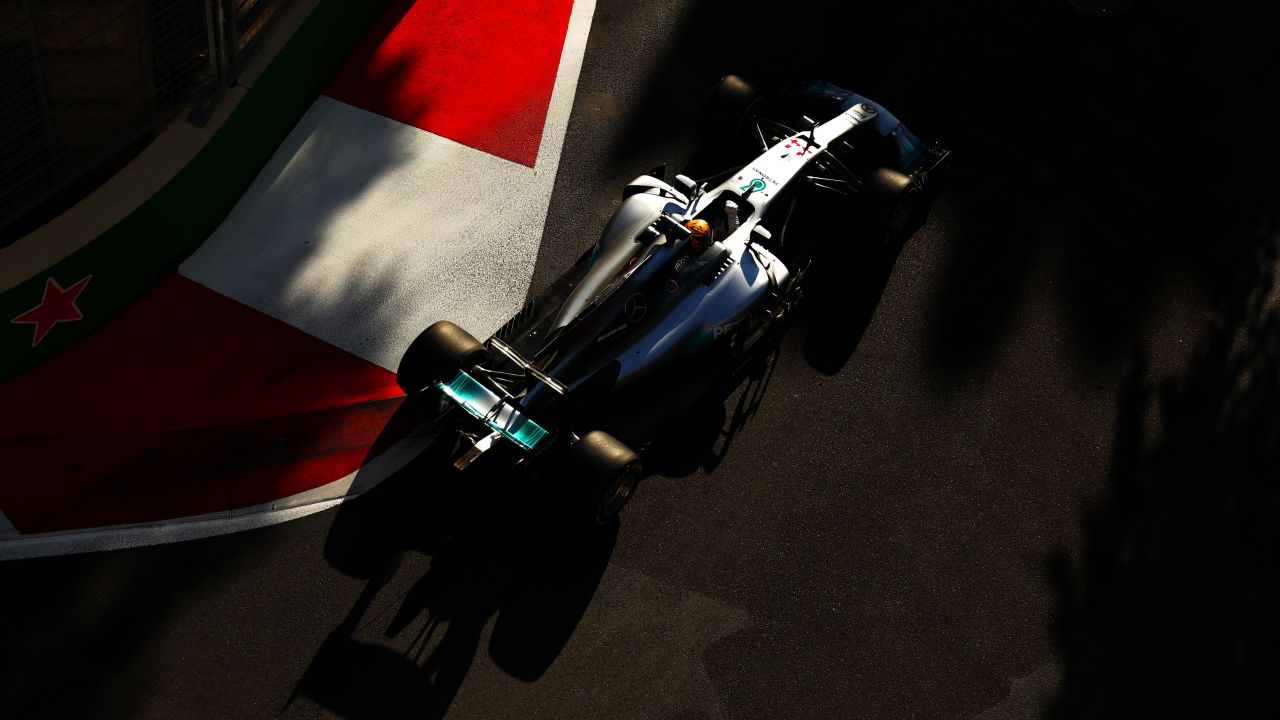 Hamilton races in the Azerbaijan Formula One Grand Prix in June.