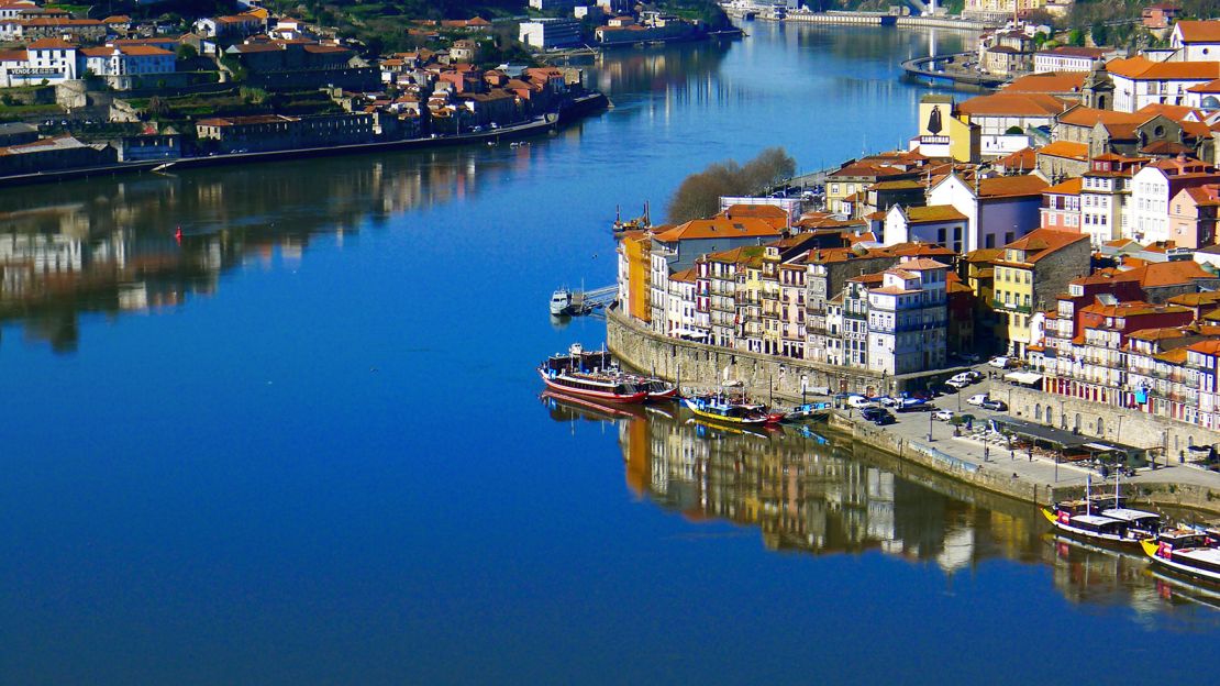 The miradouro fronting Nossa Senhora do Pilar may have the best view of Porto's colorful Ribeira. (Photo by Paul Ames)