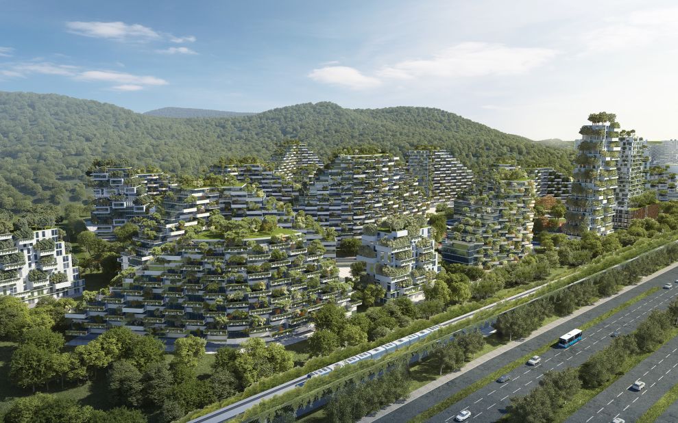 Liuzhou Forest City will be covered with 40,000 trees and almost one million plants of over 100 varieties. 