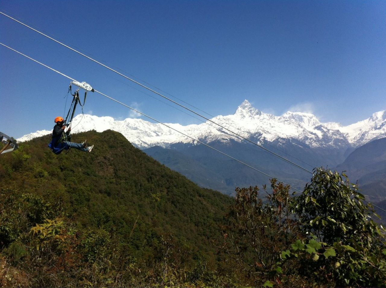 <strong>World's coolest zip lines:</strong> Zipflyer Nepal is the world's steepest zip line -- with an elevation drop of 600 meters/2000 feet.