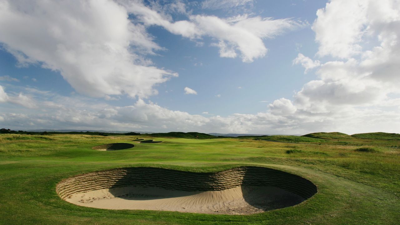 The heavily bunkered appraoch to the par 5 3rd hole on the Royal Liverpool Golf Course, on June 10, 2004 in Hoylake, England.