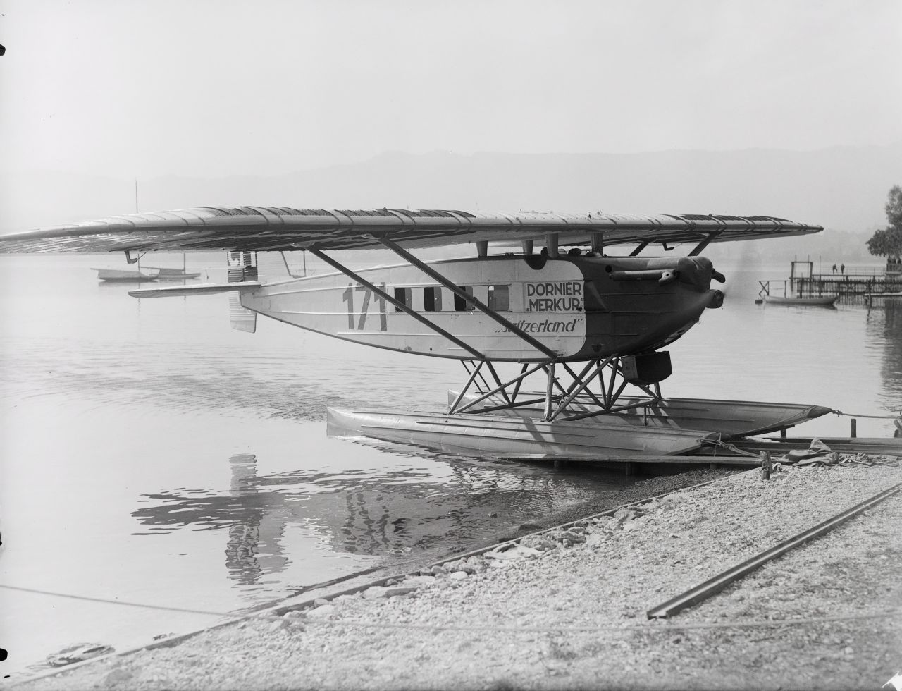 <strong>African skies: </strong>In 1926-7, Mittelholzer famously conducted the first north-south flight across Africa in his plane, Dornier Merkur, CH-171 "Switzerland," pictured here.