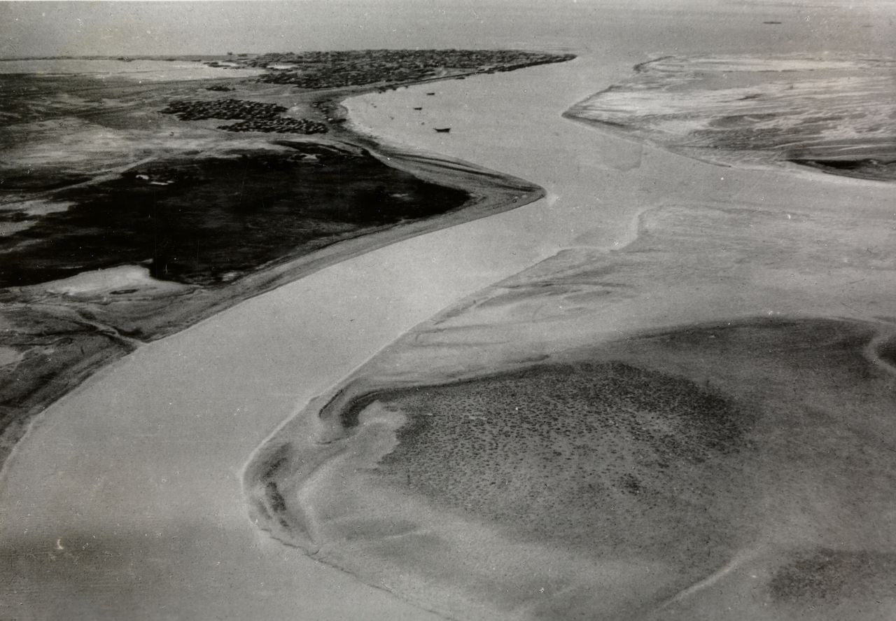 <strong>Persian Gulf: </strong>Mittelholzer traveled extensively in what is what is now modern-day Iran. This is one of his aerial photographs, a snapshot of the peninsula with Bushehr on the Persian Gulf -- taken in 1925.