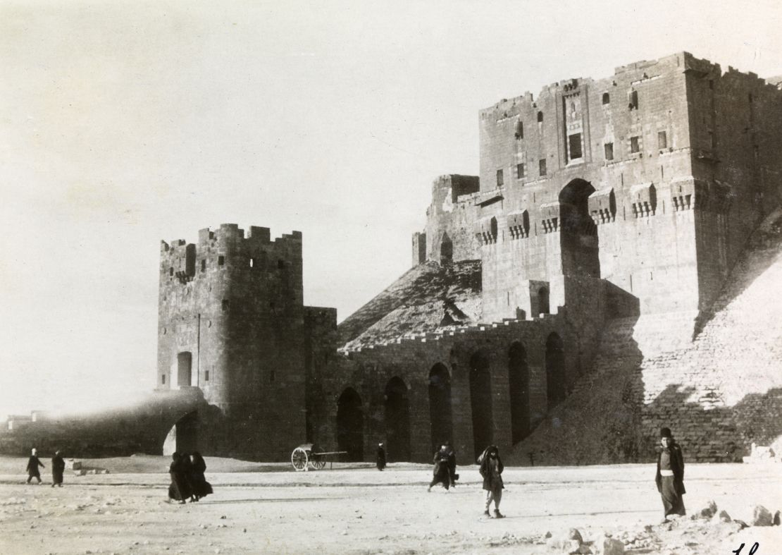 Mittelholzer visited Syria -- and photographed the 13th century citadel of Aleppo in 1925. 