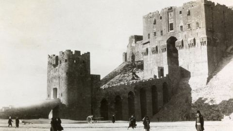 Mittelholzer visited Syria -- and photographed the 13th century citadel of Aleppo in 1925. 