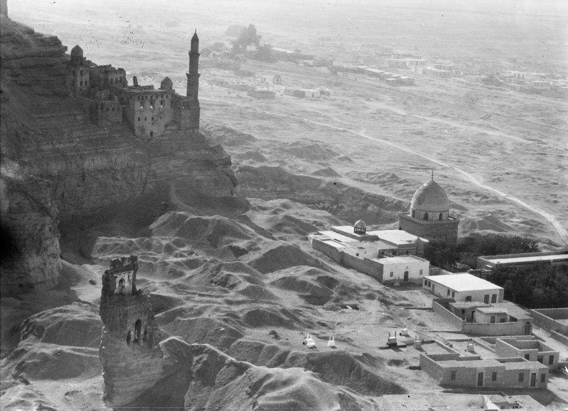 Mittelholzer photographed aerial views of landscapes across the world -- including Mokattam's hilly plateau near Cairo, Egypt.