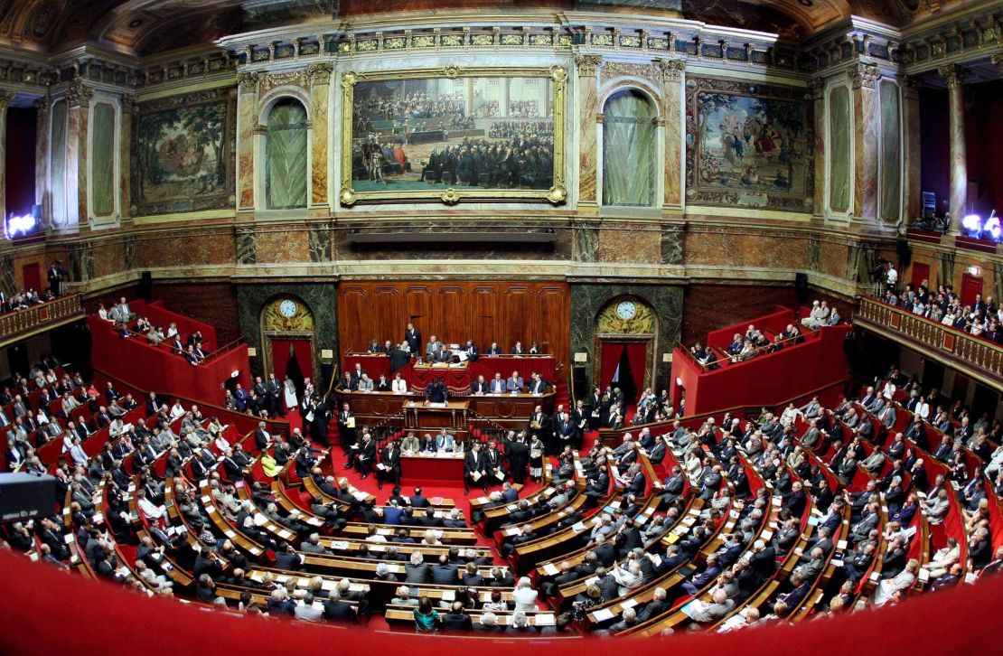 French deputies and senators attend a special congress of both houses of Parliament at the Versailles Palace.