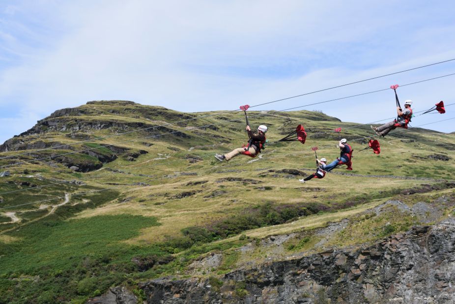 World's coolest zip lines -- Zip World Wales also designed Titan -- which allows groups of four to zip together over the Welsh countryside.
