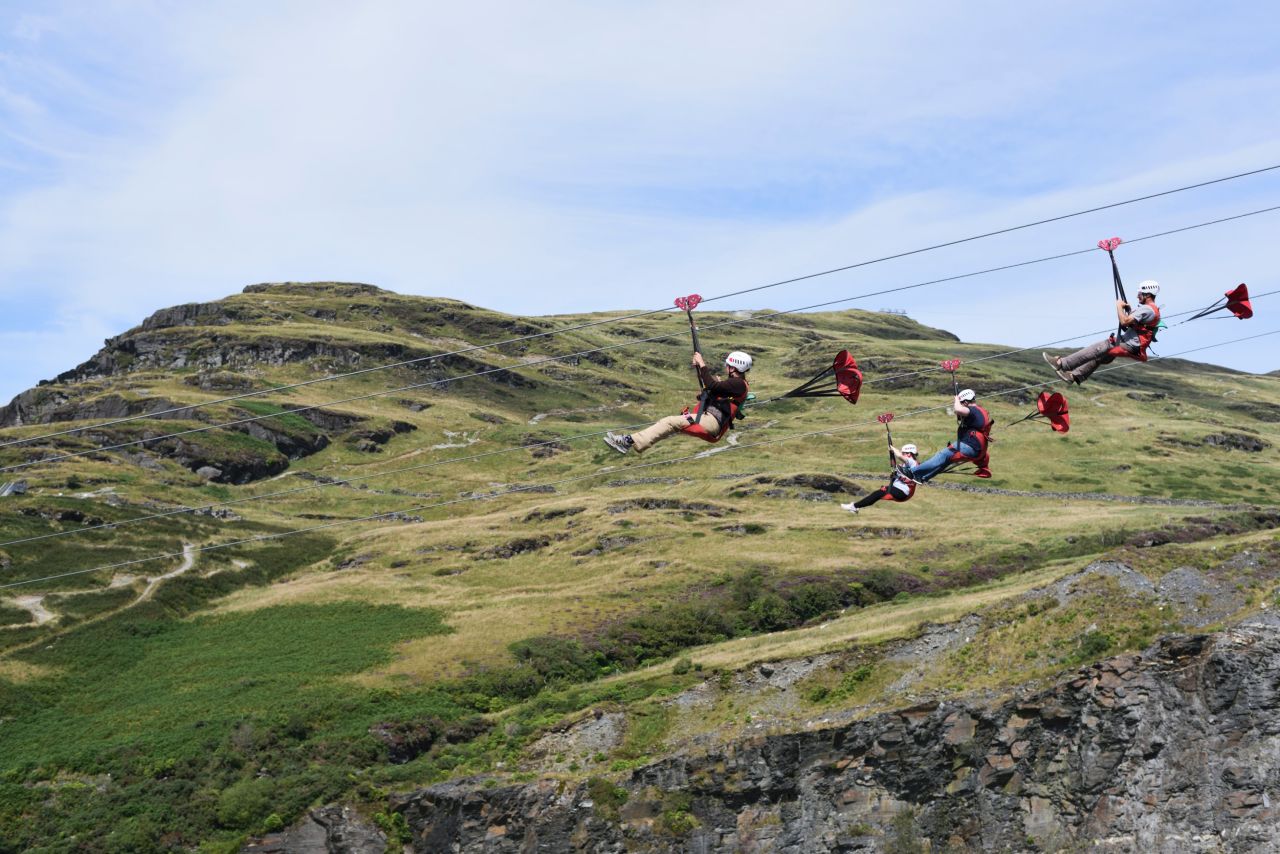 <strong>World's coolest zip lines:</strong> Zip World Wales also designed Titan -- which allows groups of four to zip together over the Welsh countryside.